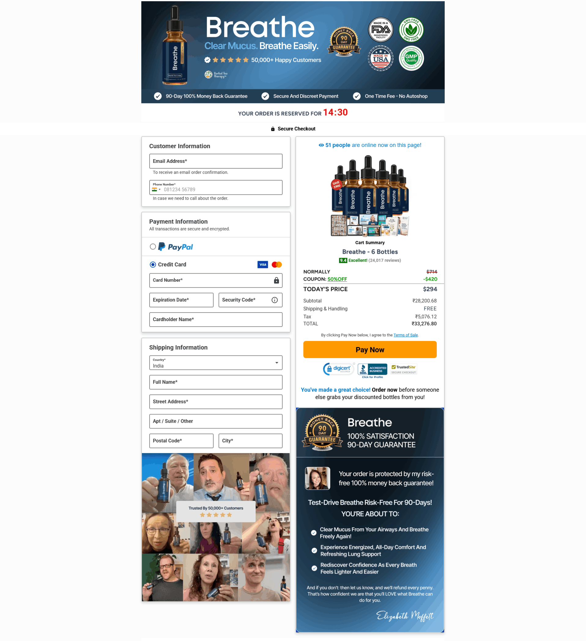 Breathe Secure-Checkout